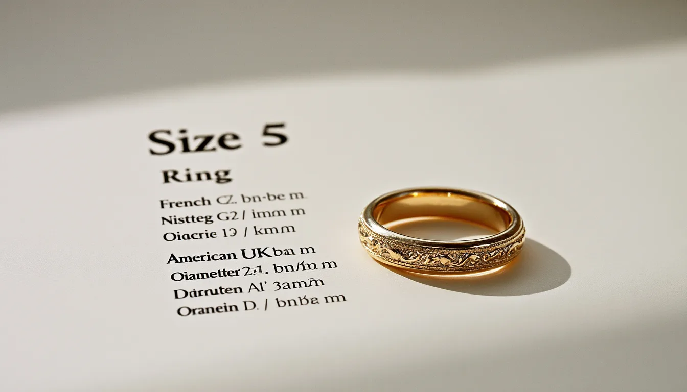 Bague taille 5 : à quoi correspond-elle en FR/US/UK (diamètre et tour) ?